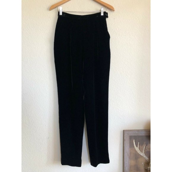 VTG RALPH LAUREN Black Velvet Blazer & Pant Suit - Picture 7 of 12